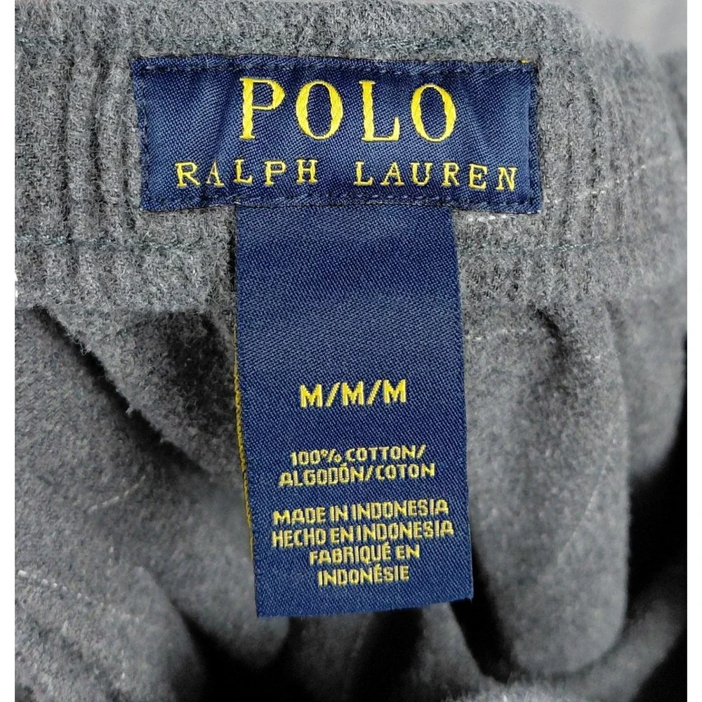 Polo Ralph Lauren‎ Mens Grey Windowpane Cotton Flannel Pajama Pants Medium